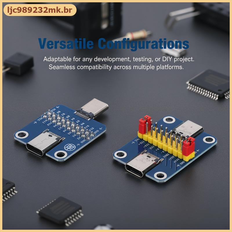 [MYBR] Adaptador De Teste USB 3.1 Tipo C Macho Para Fêmea Placa Conector PCB De 2.54 Mm Fabricação Eletrônica DIY Amador