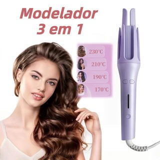 Modelador 3 em 1: Cachos, Alisamento e Escova |Fixação Duradoura, Aquecimento Rápido e Proteção Térmica