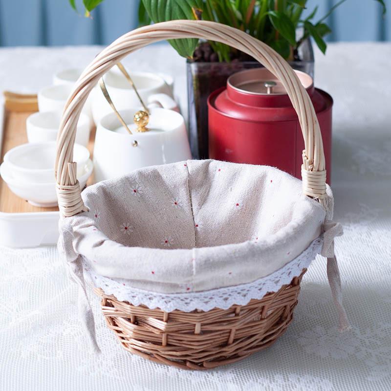 Cesta de flores tecida à mão em rattan, cesta de lembrança de feriado, variedade multicolorida, tecida à mão, cesta de a
