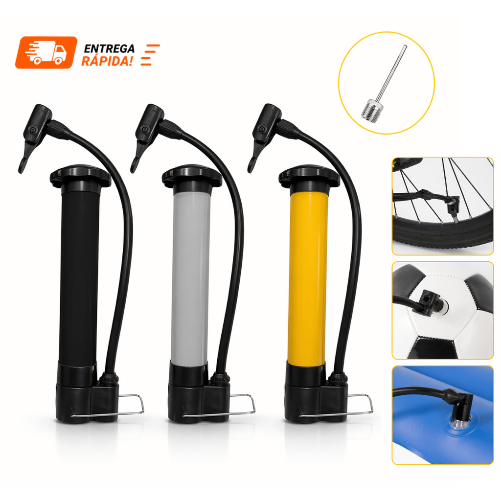 Kit 6/4 ou 2 Bomba De Ar Vertical Encher Pneu Bike Bicicleta Boia Balão 25cm Pequena BomBinha