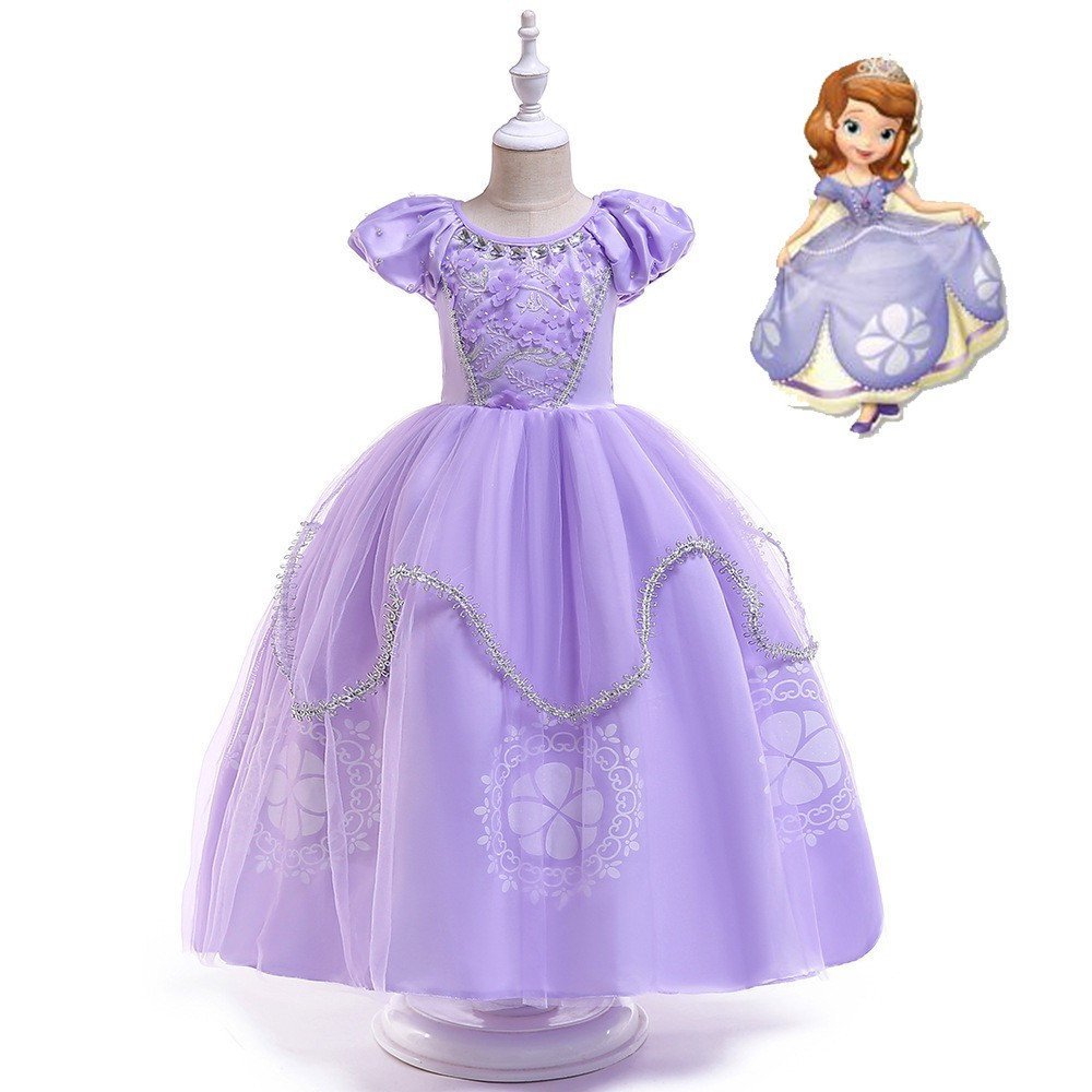 Fantasia Extravagante de Cosplay da Princesa Sofia para Meninas, Vestido de Festa de Fada para Aniversário TSBBE15 LUQF