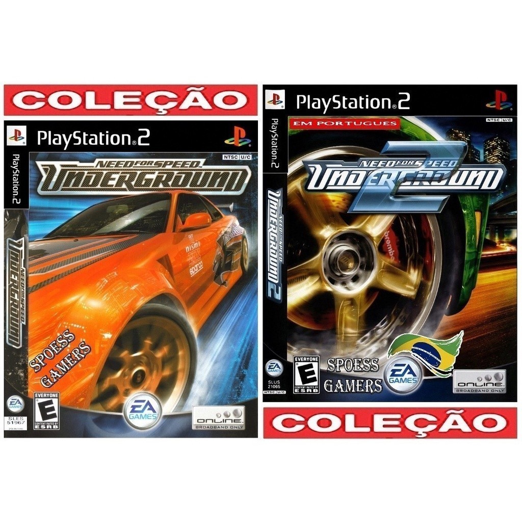 Ps2 Need For Speed Underground 1 E 2 (2 Dvds) Pt-br  NFS PS2