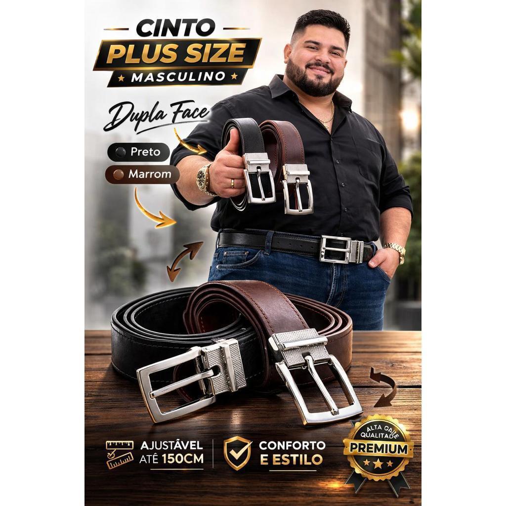 Cinto Masculino PLUS-SIZE ajustavel ate 160CM. marrom de um lado e preto de outro postamos no mesmo dia