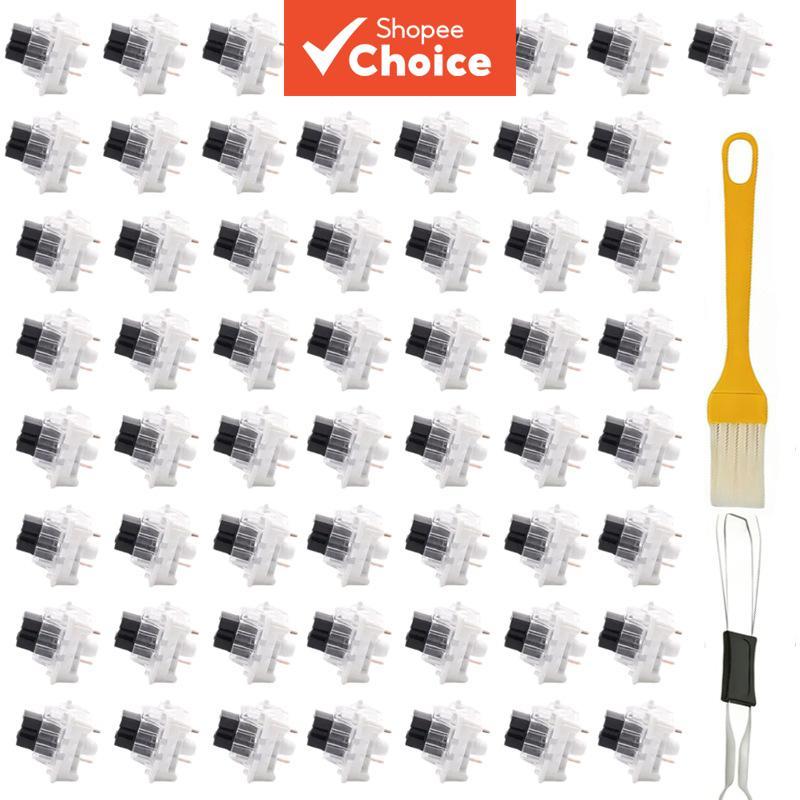 Interruptor de Teclado Mecânico, Antiferruem, Preto, com Pincel Amarelo 2 em 1