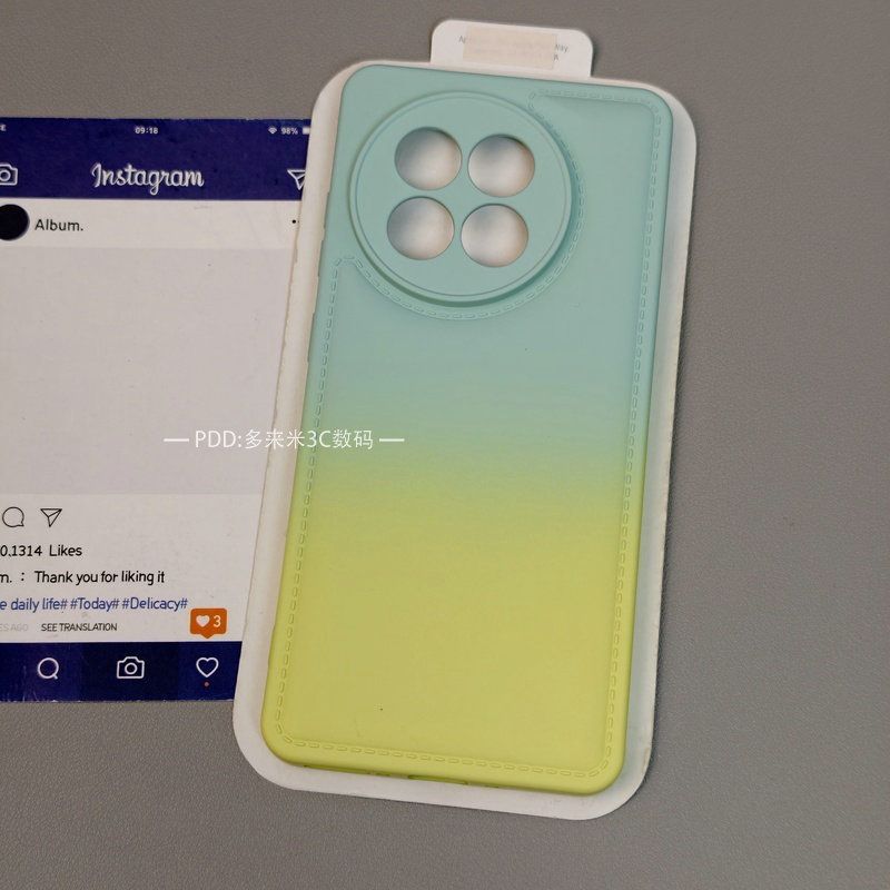 Adequado para a capa do telefone OnePlus Ace5, com almofada de ar anti-queda, cor gradiente com toque de pele, capa prot