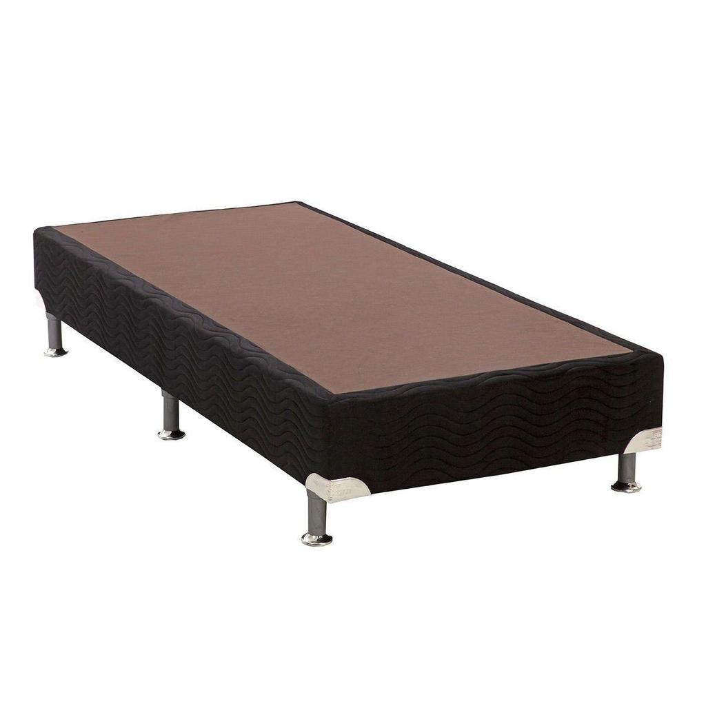 Cama Box Base Solteirao- 1,08x1,98x0,23 Americana Suede Nero Black (Solteirao- 1,08x1,98x0,23) - Ortobom
