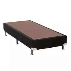 Cama Box Base Solteirao- 1,08x1,98x0,23 Americana Suede Nero Black (Solteirao- 1,08x1,98x0,23) - Ortobom