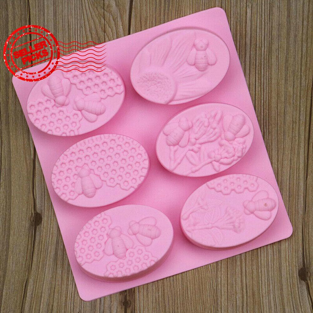 Molde de Silicone para Sabonete em Forma de Abelha 1 unidade 6 Palitos DIY Sabonete Artesanal 3D Feito à Mão O4C2