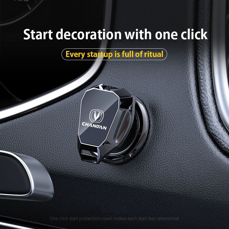 [Novo Estilo] Capa Protetora Decorativa para Botão de Ignição e Parada do Motor do Carro, Acessórios Internos para Chang