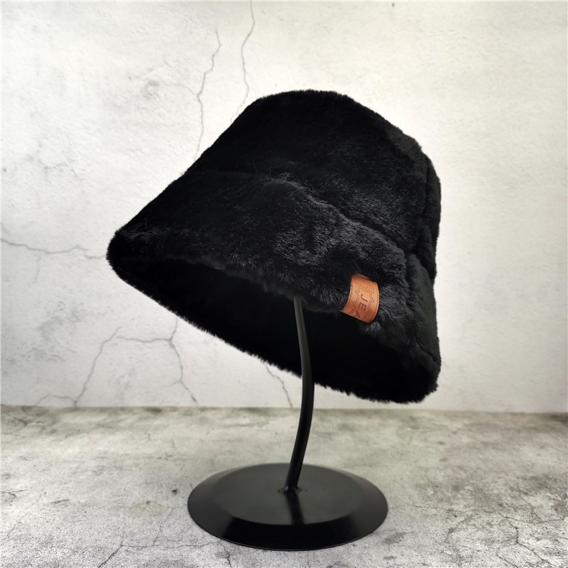 Estilo japonês chapéu de balde de pelúcia versão coreana inverno All-Match chapéu quente bonito moda bacia chapéu femini