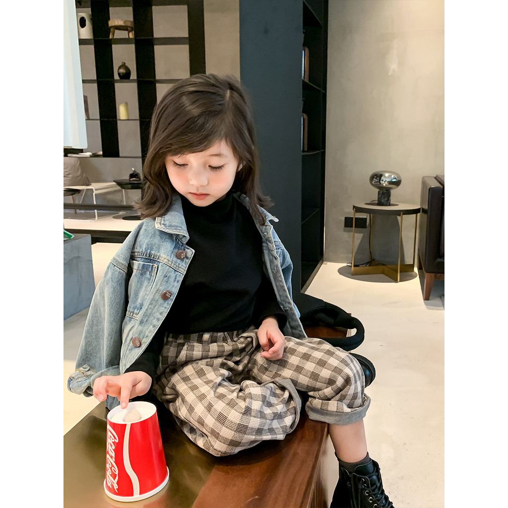 Bolha casa outono novo estilo meninos meninas jaqueta jeans bebê moda dos desenhos animados bordado Cardigan solto denim
