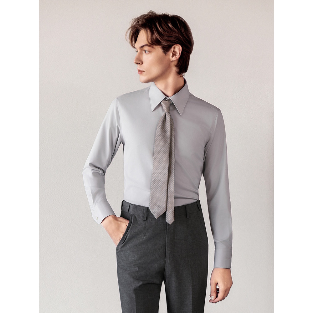 [Estilo não ferro] 25 primavera verão Aojia camisa Formal masculina lavável à máquina respirável camisa Base masculina d