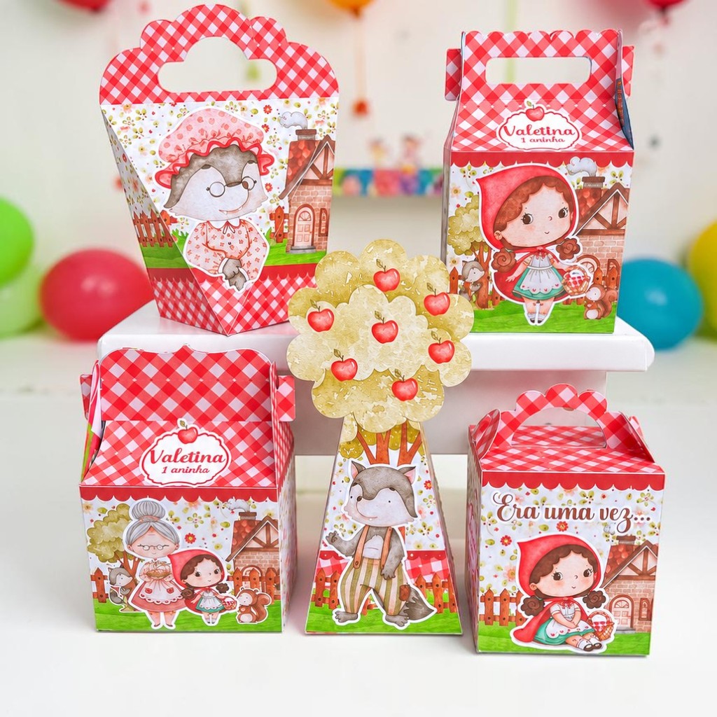 Personalizados CHAPEUZINHO VERMELHO  (PEGUE E MONTE) - kit festa - lembrancinha - aniversario - caixinhas personalizadas