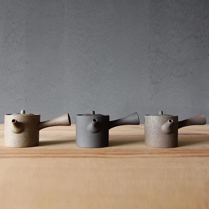 Pote de alça lateral cerâmica beleza ombro Kung Fu conjunto de chá refinado grés filtro bule estilo japonês único pote g