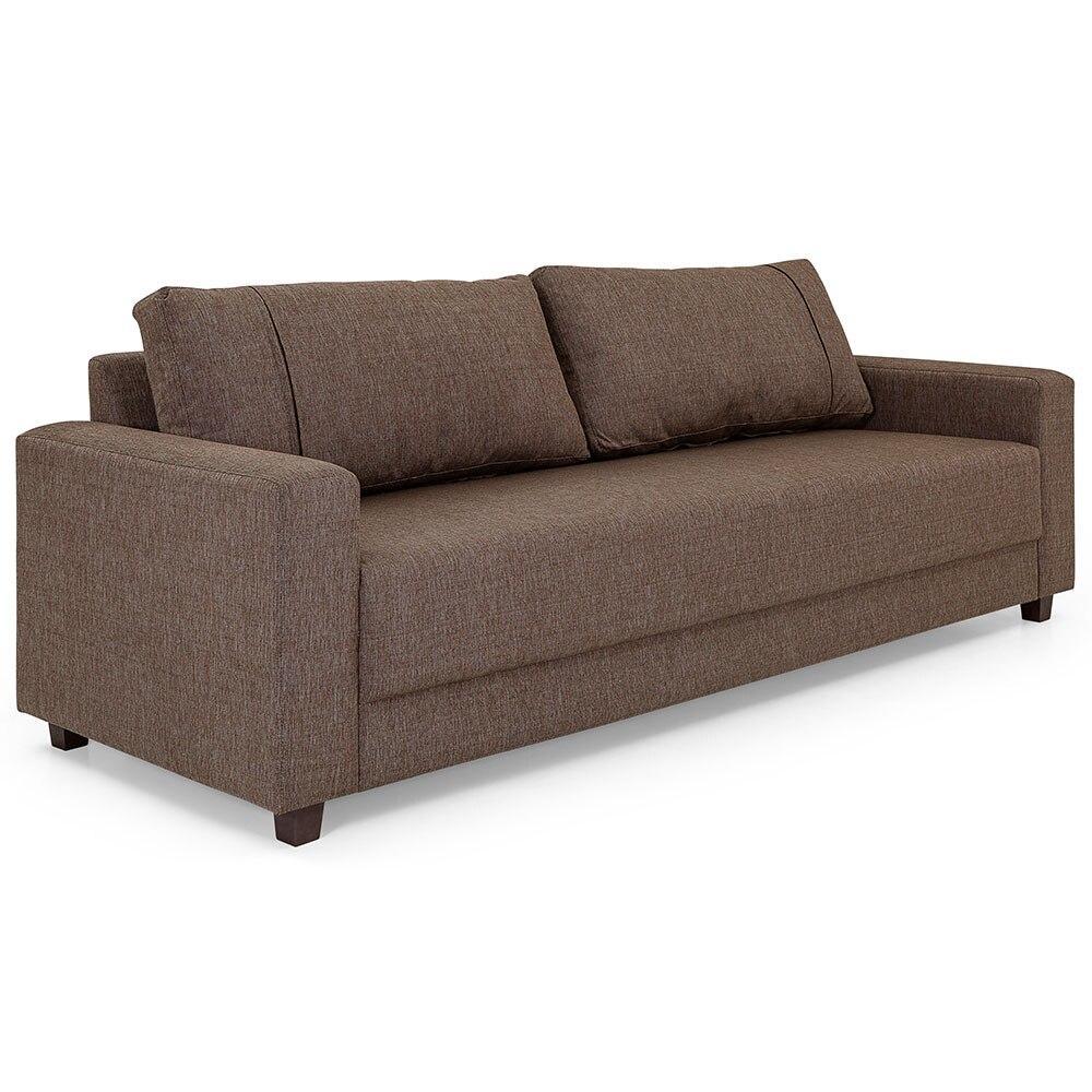 Sofá 3 Lugares Herval Clean Linho Marrom, 200 cm