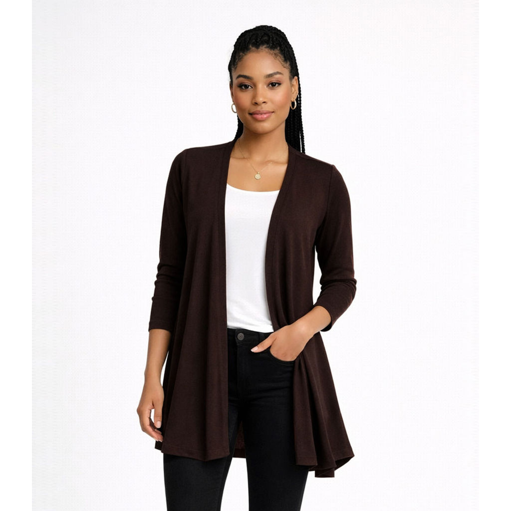 Cardigan Feminino Em Lanzinha Unique Collection Marrom