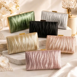 Bolsa Clutch Feminina Festa Luxo Metalizada Brilhante Carteira Elegante para Casamento Formatura Madrinha Noite Balada