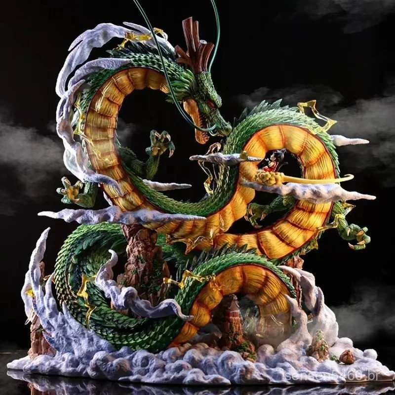 Figura de Anime Dragon Ball de 24cm, Figura do Shenron, Modelo de Estátua de PVC do Goku e do Shenron, Brinquedo de Cole