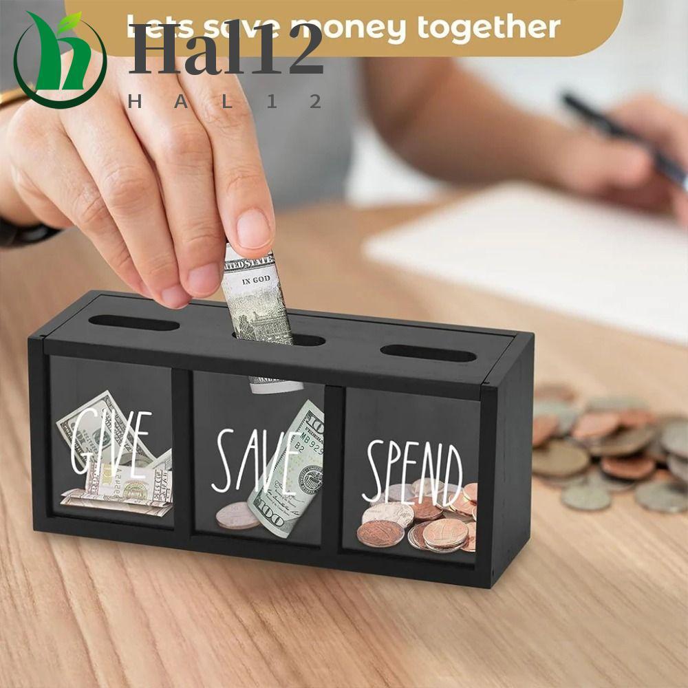 Caixa De Economia De Dinheiro HALB , Design De Montagem Na Parede , Cofrinho De Moedas Com 3 Compartimentos , Jarra Deco