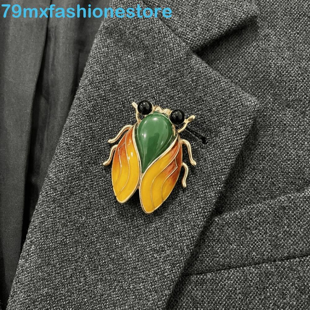 Broche De Cigarra MXFASHIONESB , Alfinete De Lapela De Inseto Estilo Chinês De Decoração Elegante , Esmalte Decorativo R