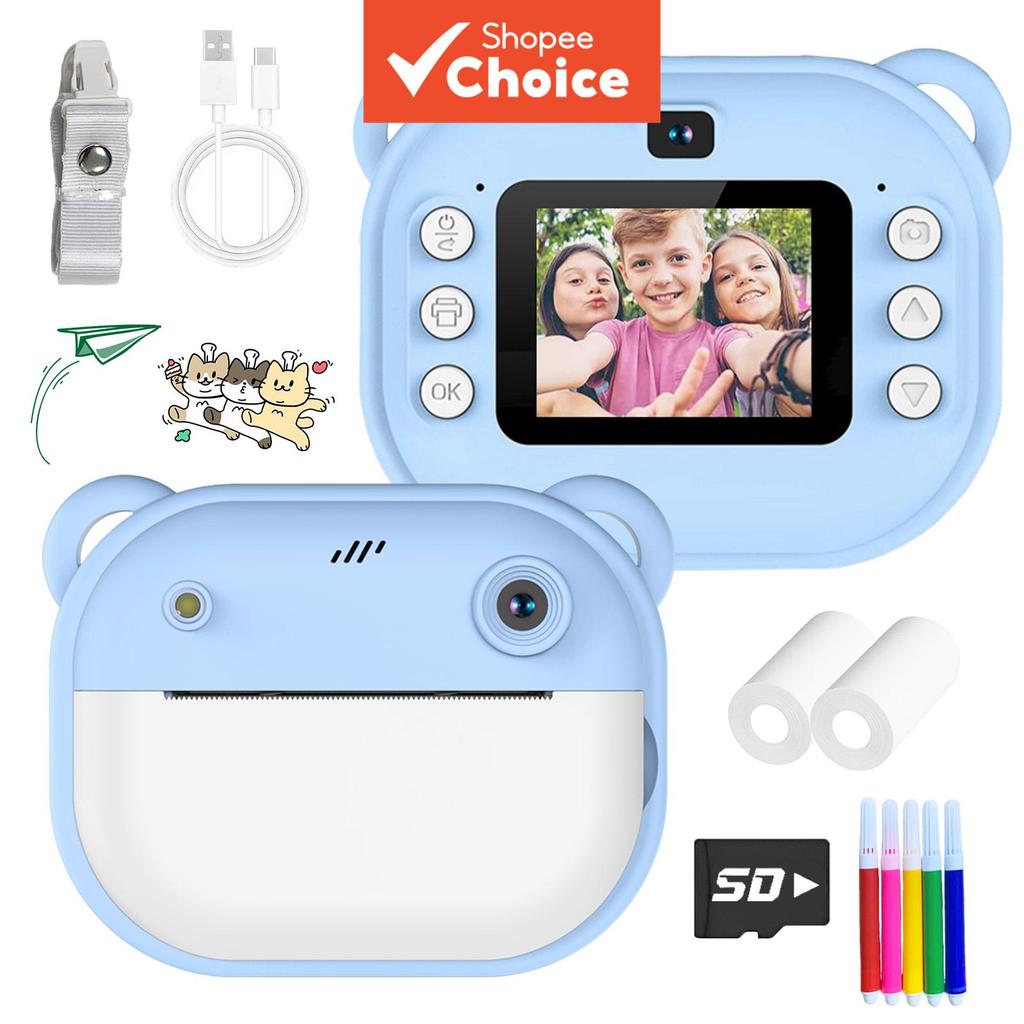Câmera portátil para meninos e meninas, impressão instantânea de fotos, criativa e digital, impressão rápida de imagens,
