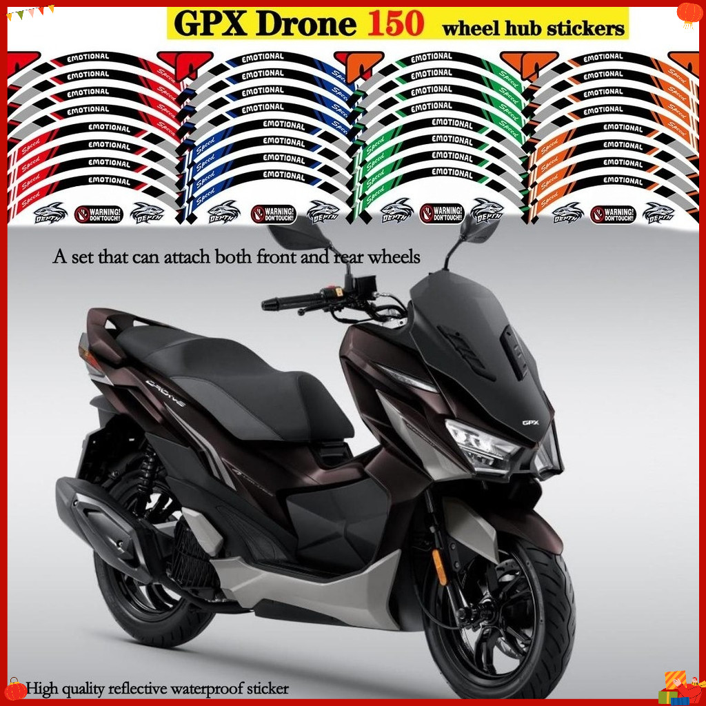 Para Gpx Drone 150 Mags Adesivos Cubo Da Roda Motocicleta Decalques Aro Acessórios De Modificação Reflexivos À Prova Dwa