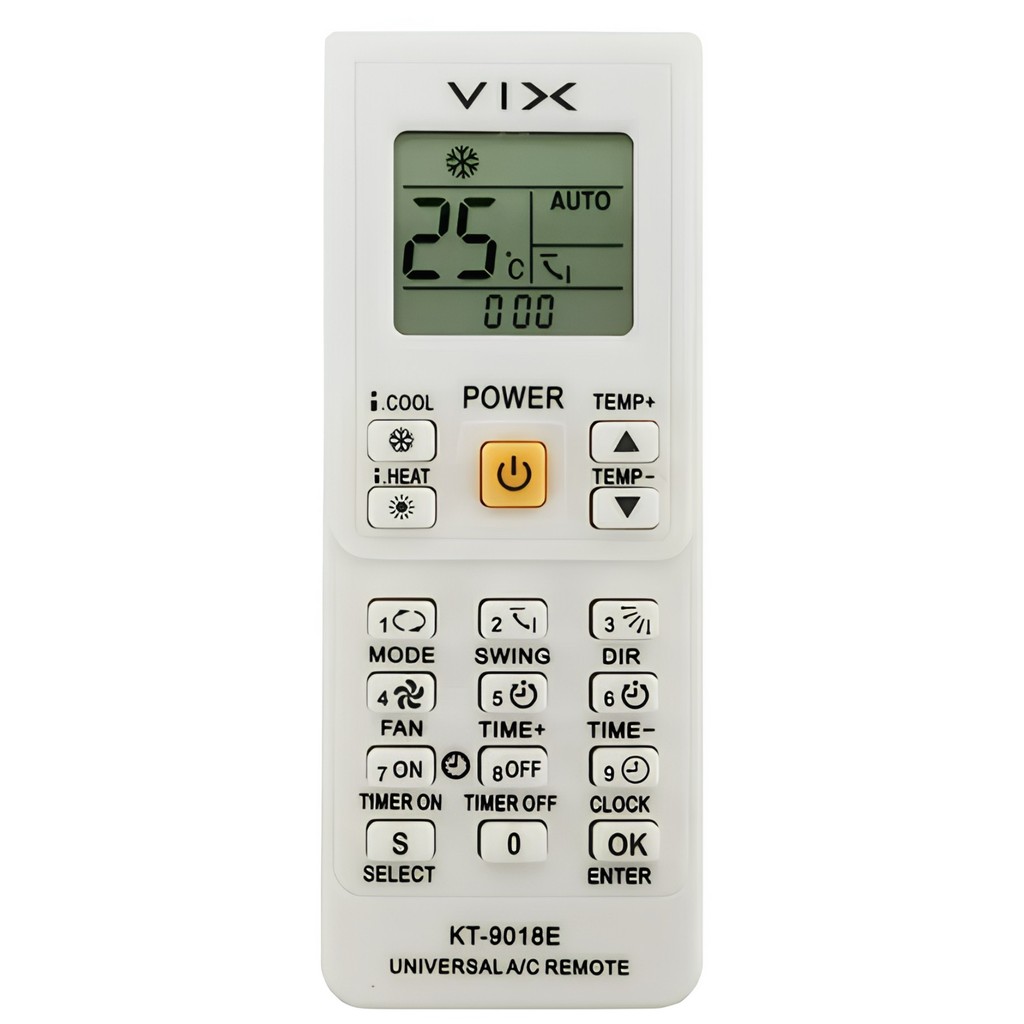 Controle Remoto Universal Para Ar Condicionado KT-9018E VIX