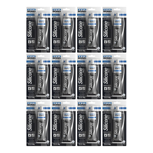 Kit 12 Cola Silicone Alta Temperatura Tek Bond 50g Preto