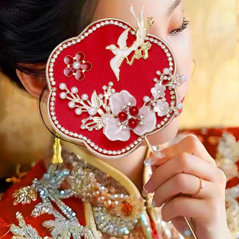 cu Chinês Retro Bom Lu Ventilador De Casamento Portátil Flor Com sels Antigo Delicado Pingente Presentes br