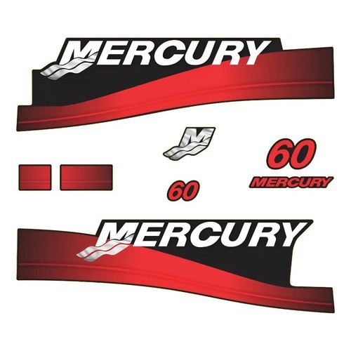 Mercury 60 Hp Motor De Popa Decalques Adesivo