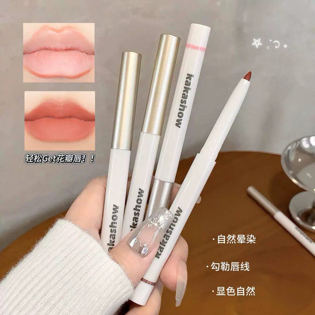 Um traço contorno lábio forro cor Nude canela cor não-desbotamento batom caneta lábio realce corretivo caneta Base deita