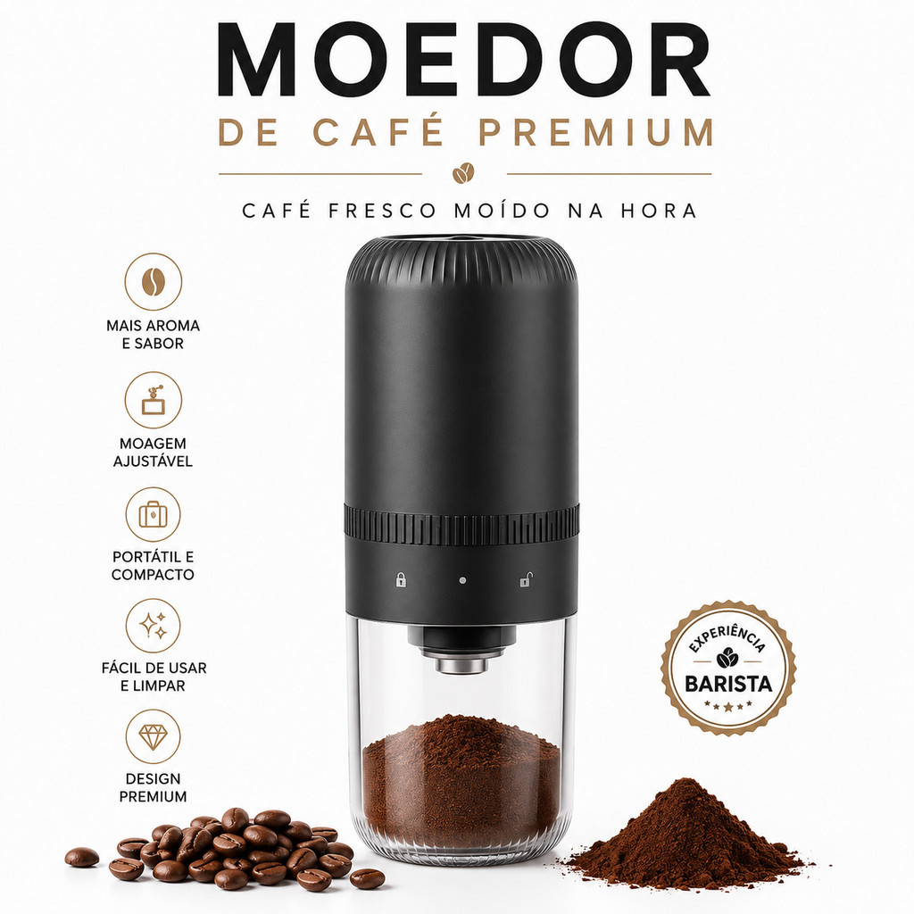 Moedor Manual De Café Com Regulagem Fina Moído Na Hora Em Qualquer Lugar