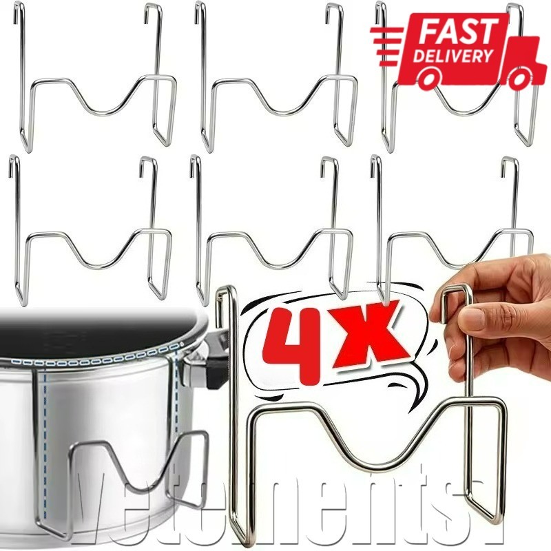 [Frete Grátis] Prateleira De Armazenamento De Tampa De Fogão-Rack De Borda De Panela De Aço Inoxidável-Suporte Lateral A