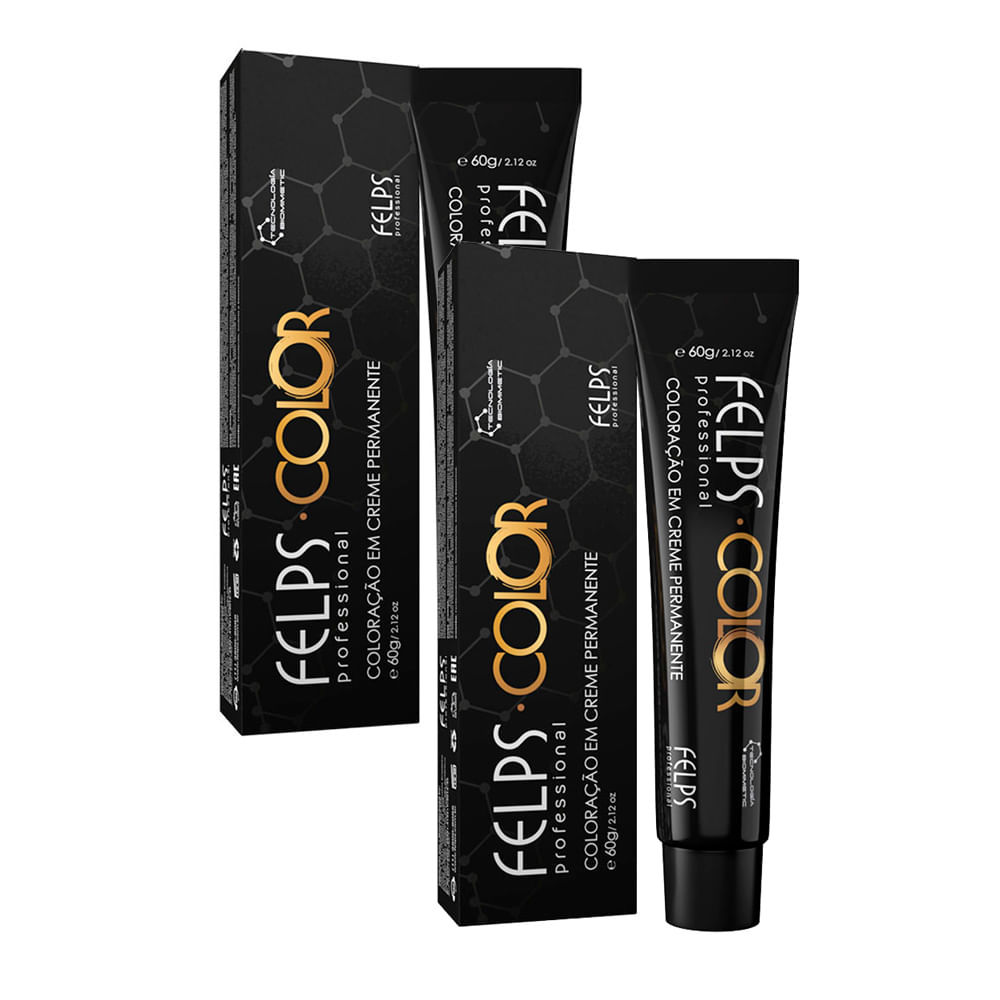Kit 2 Coloração em Creme Permanente Felps Color 5.0 Castanho Claro Base 60g