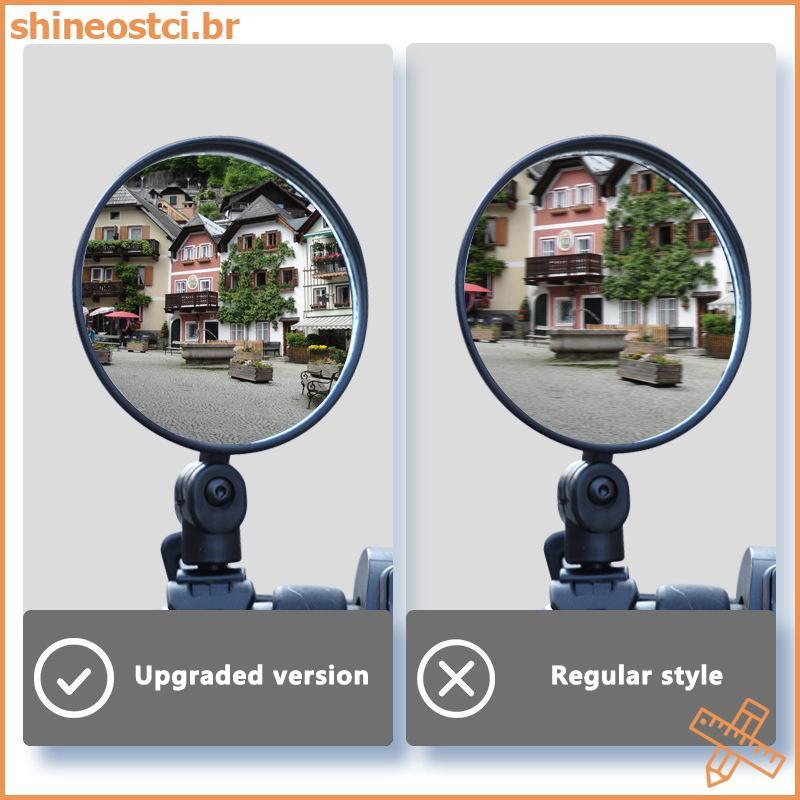 SHINE Universal Bicicleta Espelho Retrovisor Forma Redonda Oval Ajustável Girar Grande Angular Ciclo Guiador Para MTB De