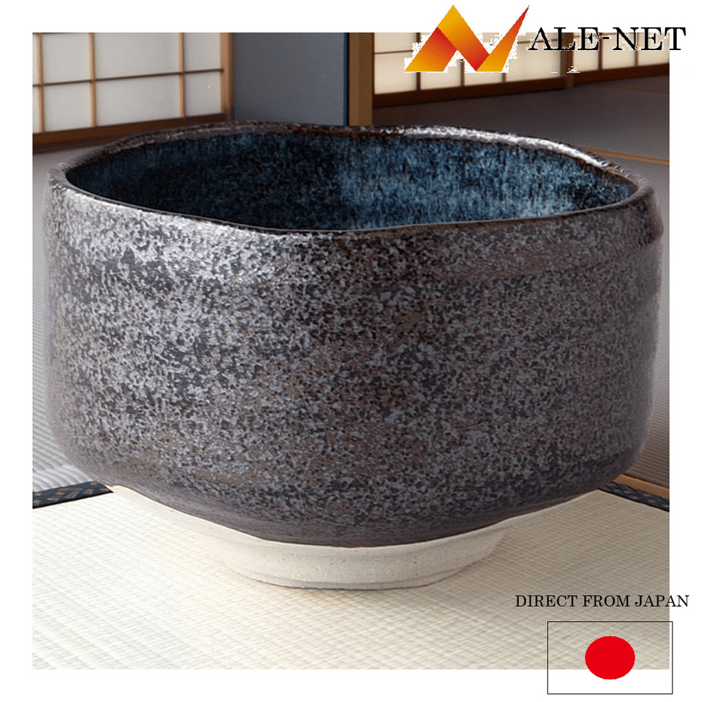 ALE-NET Matcha bowl, black crystal matcha bowl, ceramic, Mino ware, made in Japan 【Direto do Japão】