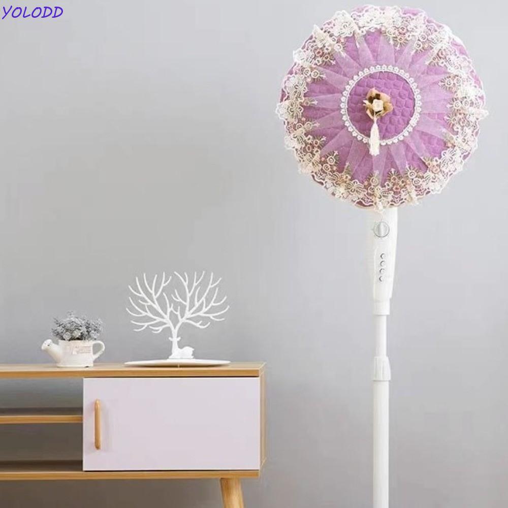 Capa De Ventilador Elétrico YOLODD , Capas Redondas À Prova De Poeira , Proteção Contra Floral Com Padrão De Renda Laváv