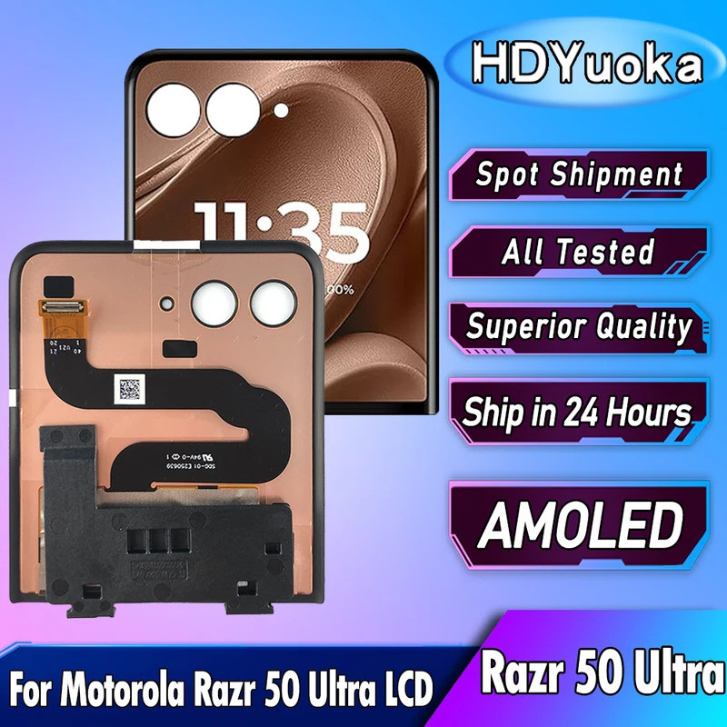4.0 " AMOLED Para Motorola Razr 50 Ultra Display LCD Tela De Toque Digitador Ass