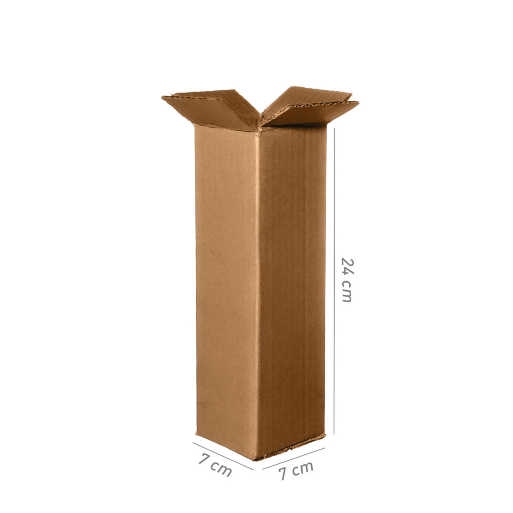 100 Caixas Papelão embalagem cosméticos ecommerce 7x7x24 cm