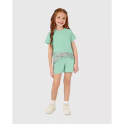 Conjunto Infantil Menina Blusa Com Franjas Brilho - Carnaval Malwee Kids