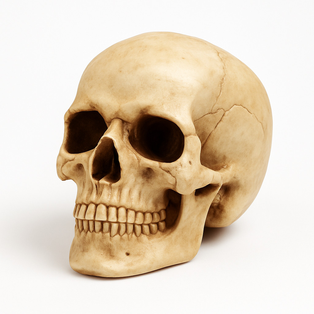 Enfeite Decorativo Cabeça Crânio Caveira Realista Min 6CM Presente Halloween Anatomia Óssea