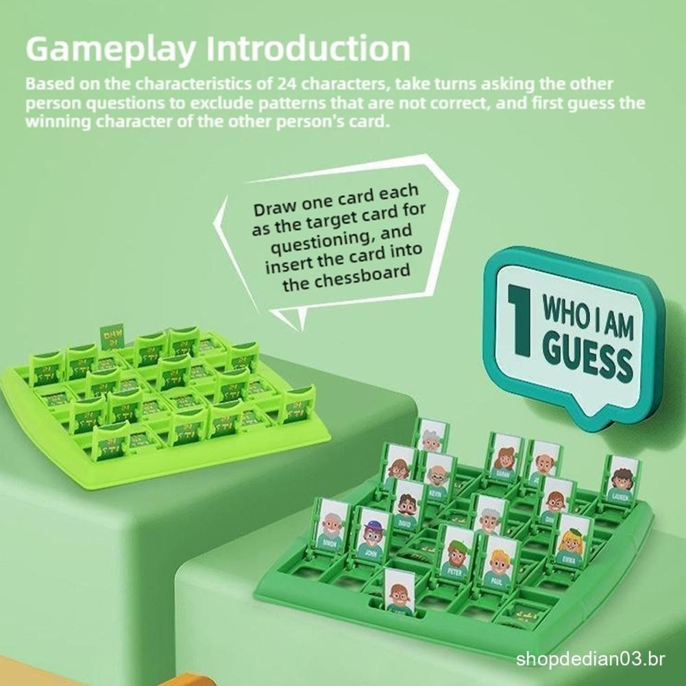 Quem É ? Jogo De Tabuleiro De Xadrez Para Crianças E Pais Brinquedo Interativo Aprendizagem Precoce Jogos De Quebra-Cabe