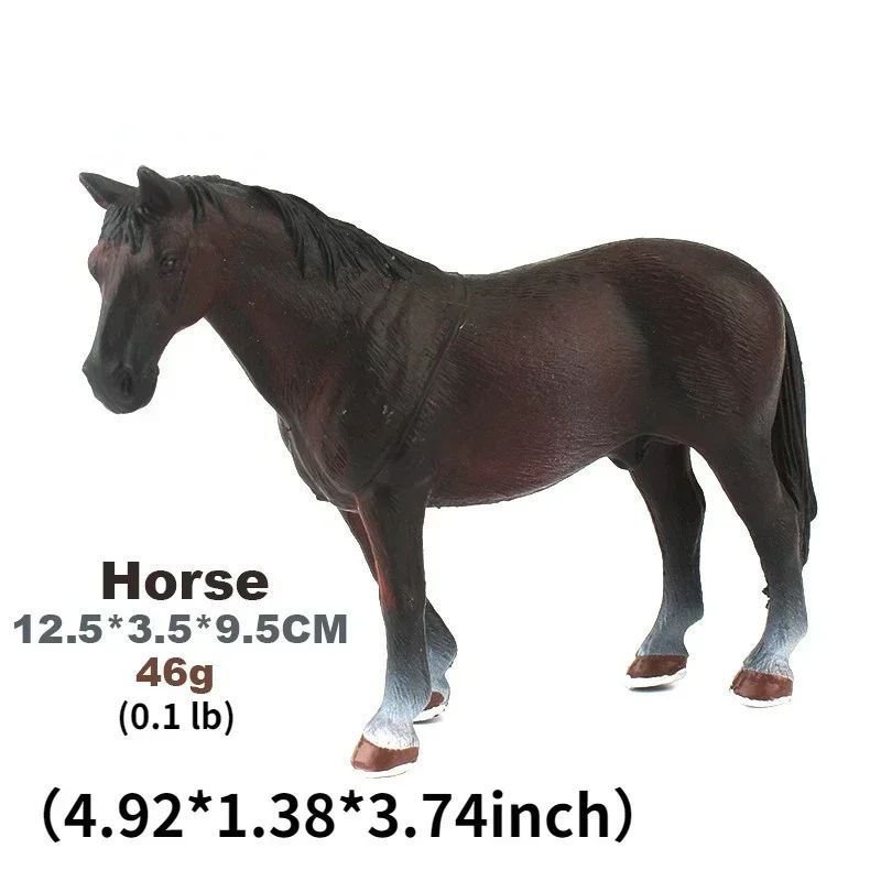 Cavalo de Plástico Miniatura Simulado, Figura de Ação de Animal de Fazenda, Brinquedo de Figurinha