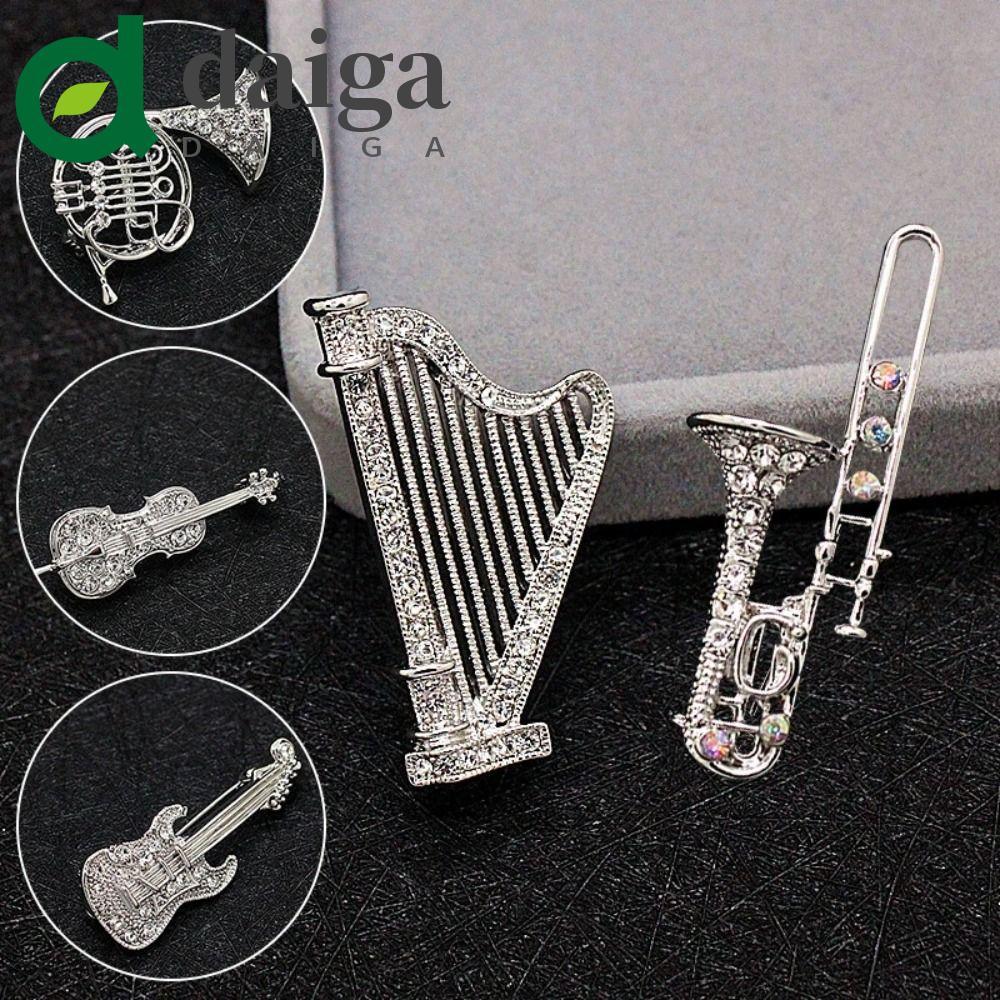 DAIGA Feminino Broche Acessórios De Roupas Sax Violino Harpa Trombone Guitarra Música Pontuação