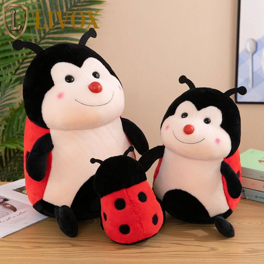 LIVOX Coccinellidae Brinquedo De Pelúcia , Inseto Animal Joaninha Boneca Rouge 3D Olhos Simulação Brinquedos
