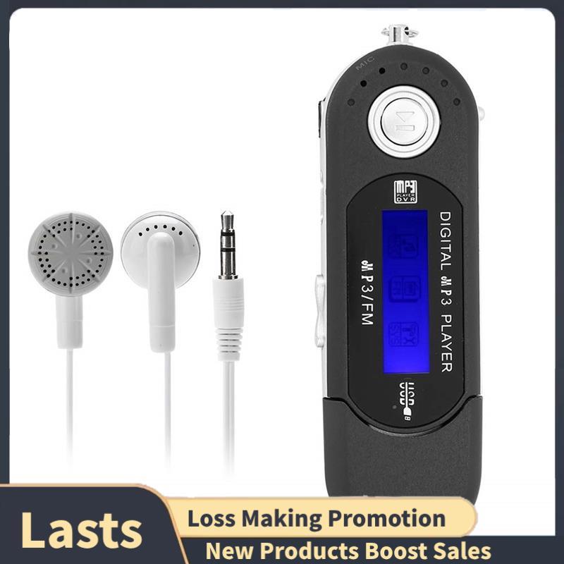 Leitor USB MP3 Com Fone De Ouvido De 8 Gb , Portátil Tela LCD Para Caminhar E Correr (Preto)