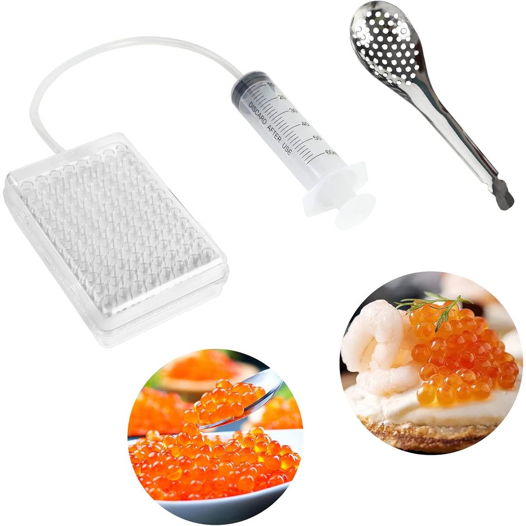 Kit Rápido para Produção de Caviar, Ferramenta de Esferificação de Caviar, Conta-gotas para Esferificação, Kit de Gastro