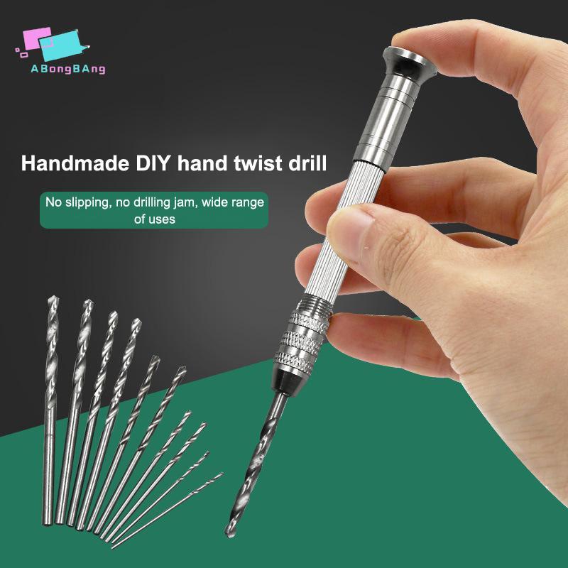 Abongbanghn Mini Broca Manual Ferramentas Para Trabalhar Madeira Perfuração Ferramenta Rotativa Torção Relojoeiro Pino V