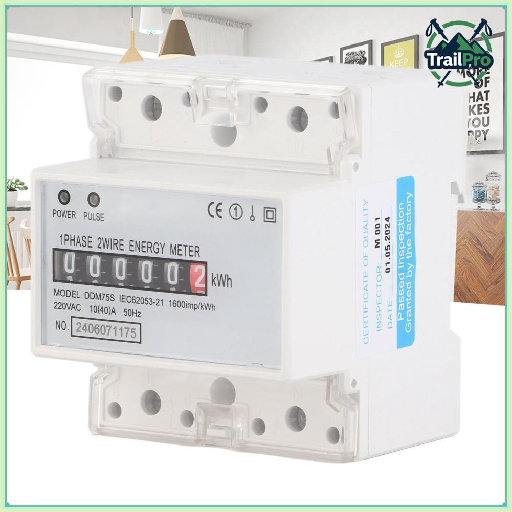 TrailPro Medidor elétrico monofásico 4p din rail consumo de energia elétrica wattímetro energia com display led para