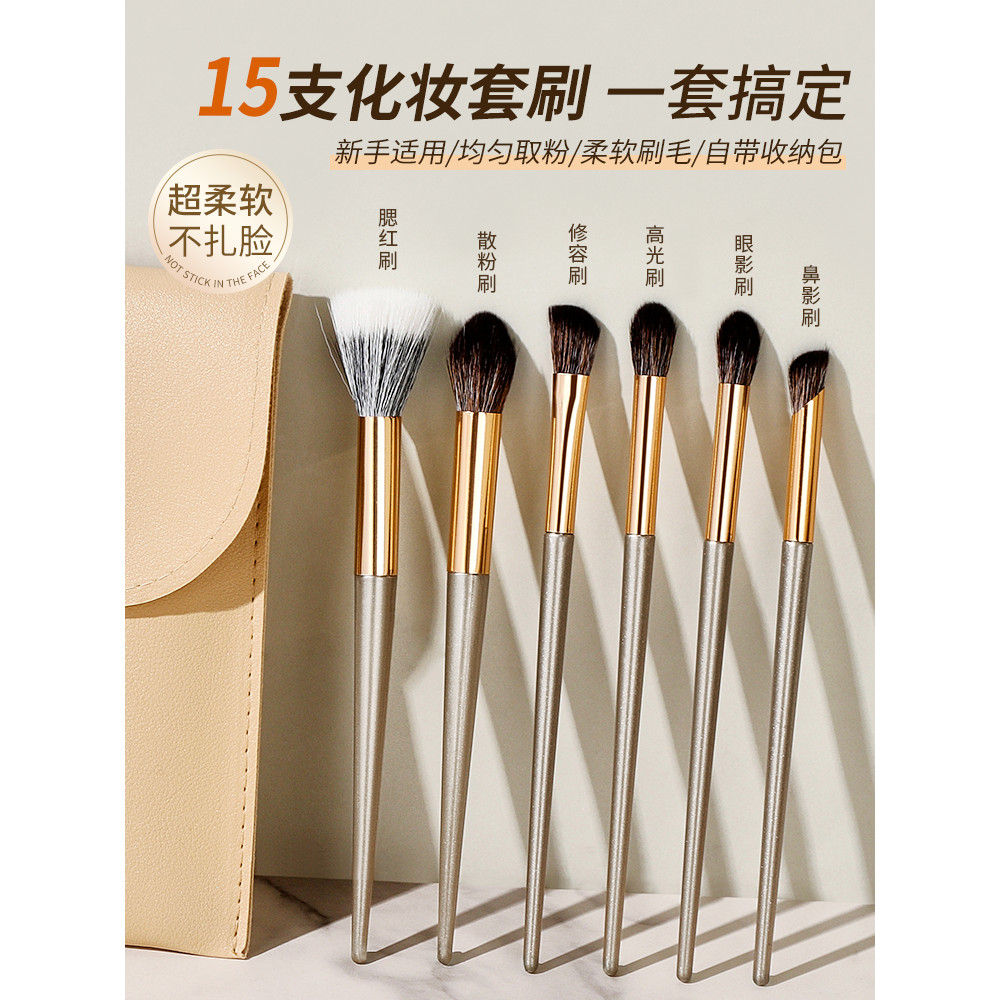 pincel maquiagem kit pincel maquiagem [15 unidades com bolsa de cosméticos] Conjunto de pincéis de maquiagem para inicia